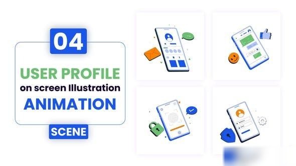 Videohive User profile on screen Illustration Animation