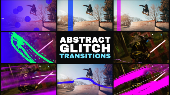 Videohive Abstract Grunge Glitch Seamless Transitions | After Effects 59358737 Elements template preview