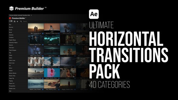 Videohive Horizontal Transitions Pack Elements template preview