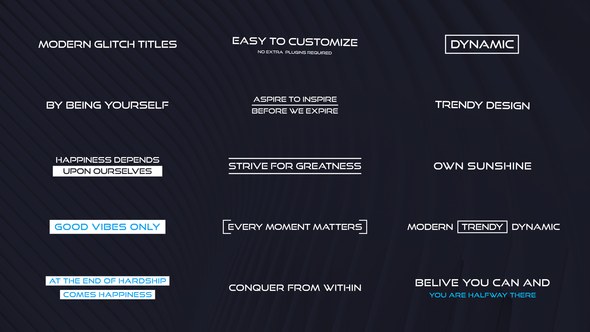 Videohive Modern Glitch Titles 23218736 Titles template preview