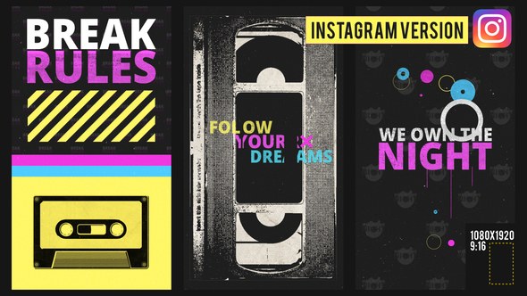 Videohive Own the night Instagram version Openers template preview