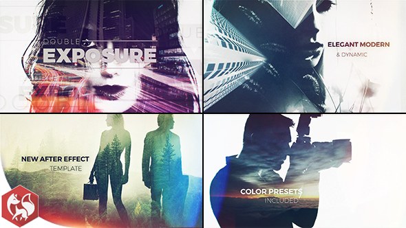 Double Exposure Slideshow Video Displays template preview