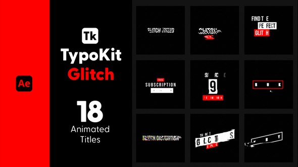 Videohive Typo Kit Glitch Titles for After Effects Titles template preview