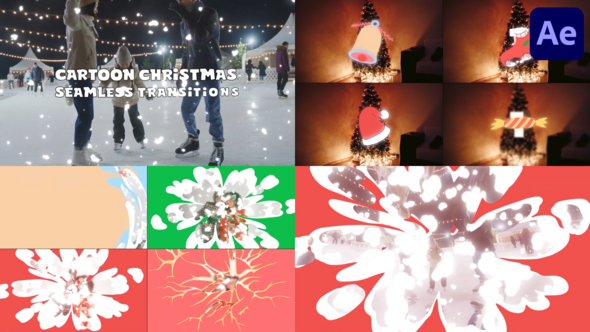Videohive Cartoon Christmas Stuff Seamless Transitions | After Effects Elements template preview