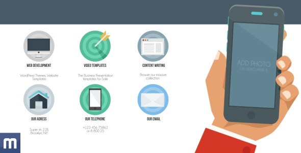 Pro Business - Flat Promotion Video Displays template preview