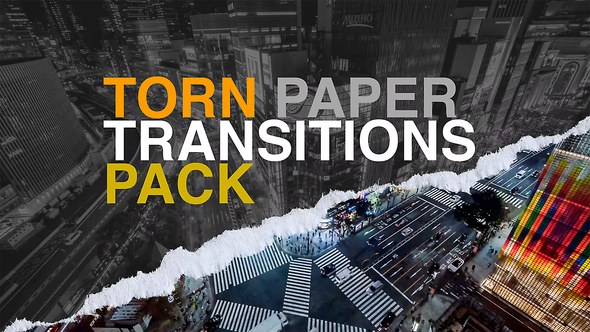 Videohive Torn Paper Transition Elements template preview