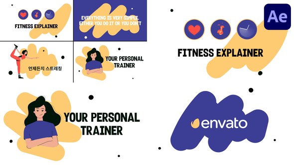 Videohive Fitness Explainers for After Effects Openers template preview