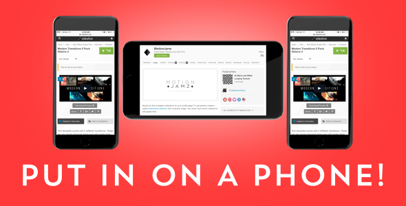 Elegant Web / App Phone Presentation Video Displays template preview