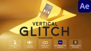 Videohive Vertical Glitch Transitions 57702356 Elements template preview