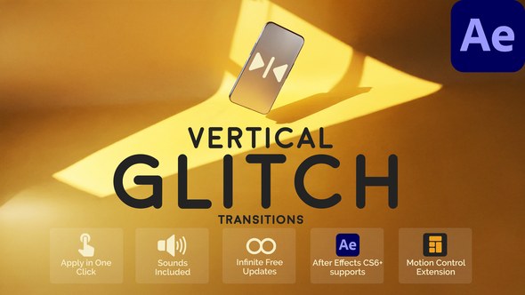 Videohive Vertical Glitch Transitions 57702356 Elements template preview
