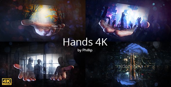 Videohive Hands 4K Video Displays template preview
