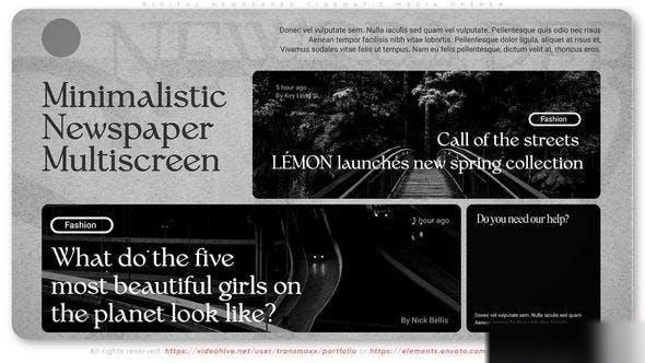 Videohive Digital Newspaper Cinematic Media Opener Openers template preview