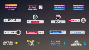 Videohive Youtube Lower Thirds And Buttons || After Effects Elements template preview