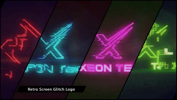 Videohive Retro Screen Glitch Logo Logo Stings template preview