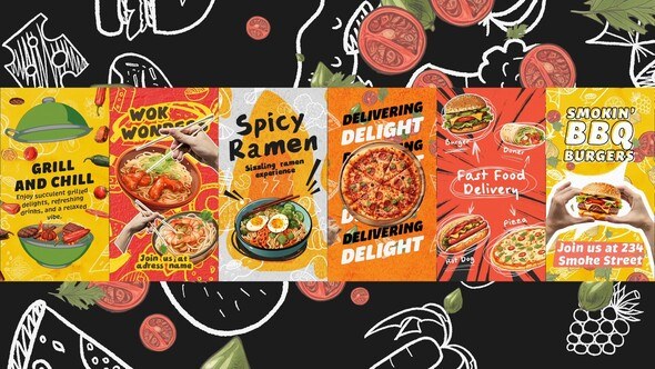 Videohive Food Vertical Posters Pack Product Promo template preview