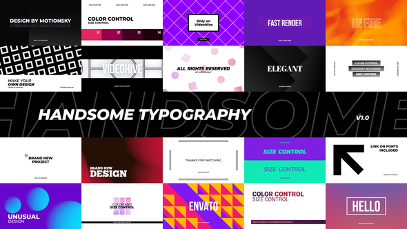 Videohive Handsome Typorgaphy Pack Titles template preview