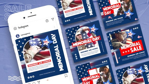Videohive Memorial Day Instagram Post 45537744 Product Promo template preview