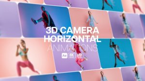 Videohive 3D Camera Horizontal Animations Video Displays template preview