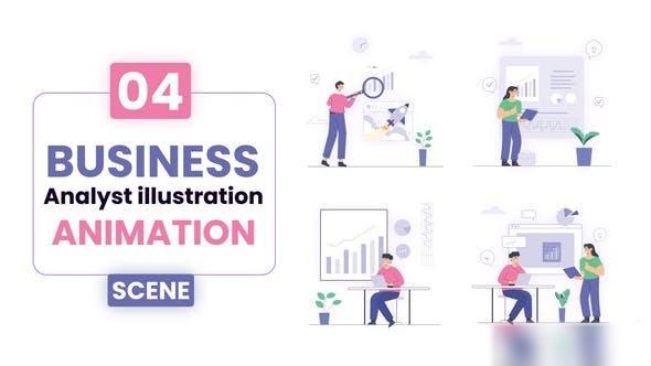 Videohive Business Analytics Illustration Scene Elements template preview