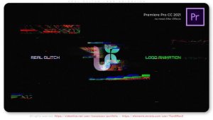 Real Glitch Logo Animation Premiere Pro template preview