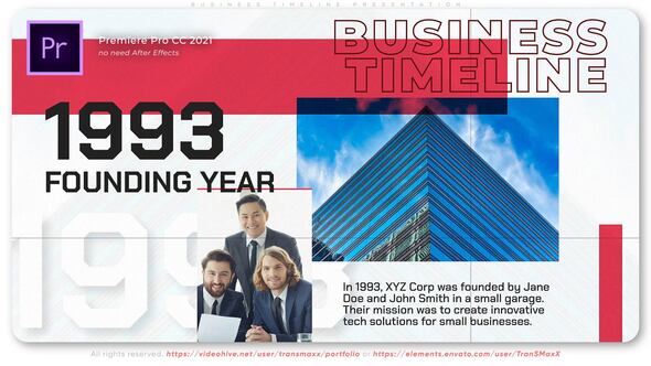 Business Timeline Presentation Premiere Pro template preview
