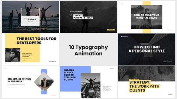 Videohive 10 Typography Animation Titles template preview