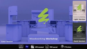 Videohive Woodworking Workshop Intro Logo Stings template preview