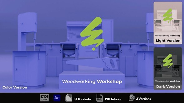 Videohive Woodworking Workshop Intro Logo Stings template preview