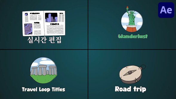 Videohive Travel Loop Titles And Icons for After Effects Elements template preview