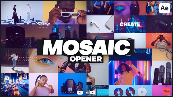 Videohive Mosaic Opener 42771301 Video Displays template preview