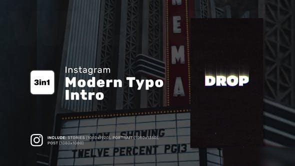 Videohive Instagram Modern Typo Intro Openers template preview