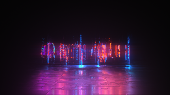 Videohive Cyber Glitch - Neon Logo Reveal Logo Stings template preview