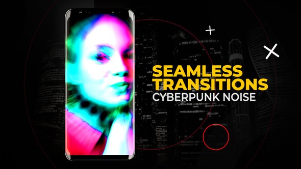 Videohive Vertical Cyberpunk Noise Transitions | After Effects Elements template preview