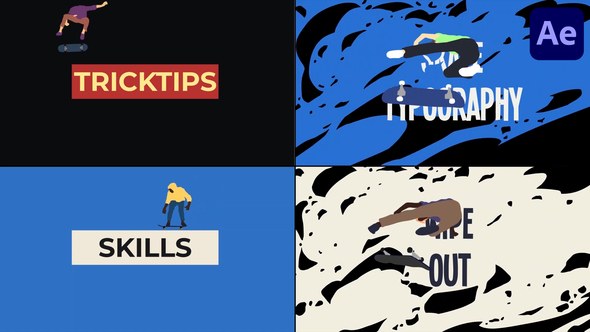 Videohive Skateboarding Typography Scenes for After Effects Titles template preview