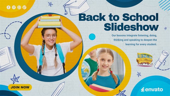 Videohive Back to School Education Slideshow Video Displays template preview