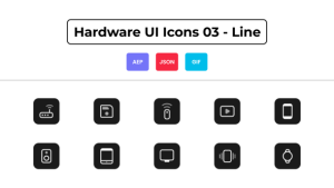 Videohive Hardware UI Icons 03 - Line Elements template preview