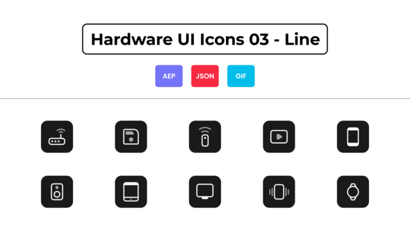 Videohive Hardware UI Icons 03 - Line Elements template preview