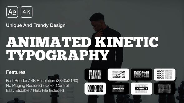 Videohive Kinetic Typography Titles | After Effects 50183629 Titles template preview