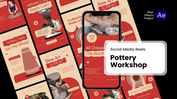 Videohive Social Media Reels - Pottery Workshop After Effects Project Files Product Promo template preview