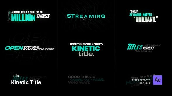 Videohive Title - Kinetic Titles After Effects Template 57827201 Titles template preview