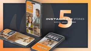Videohive Instagram Multiscreen Vertical Reel Orange Product Promo template preview