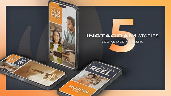 Videohive Instagram Multiscreen Vertical Reel Orange Product Promo template preview