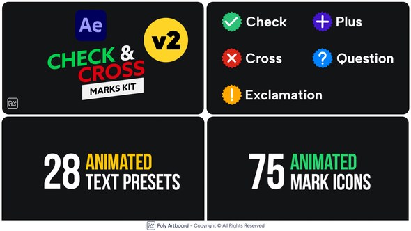 Videohive Check & Cross Marks Vol.2 For After Effects Elements template preview