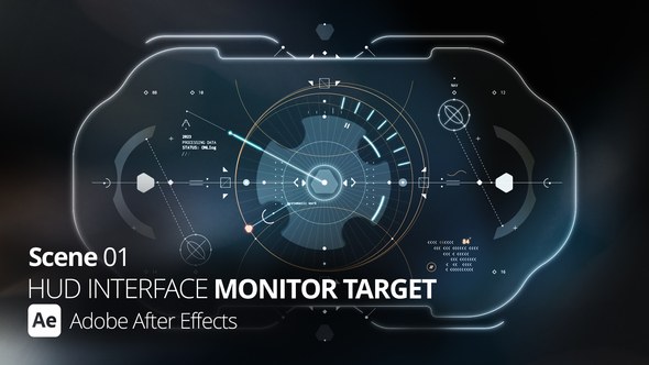Videohive HUD Interface Monitor Target 01 Ae Infographics template preview