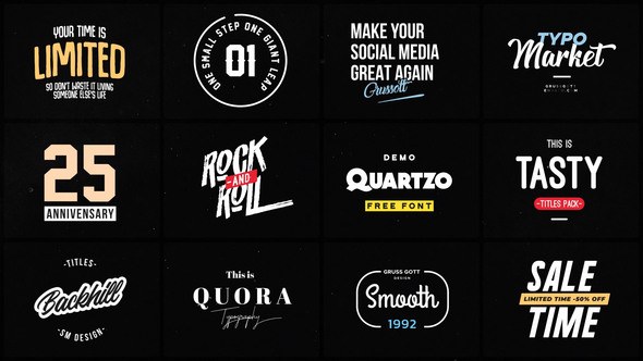 Videohive Animated Typography 36319362 Titles template preview