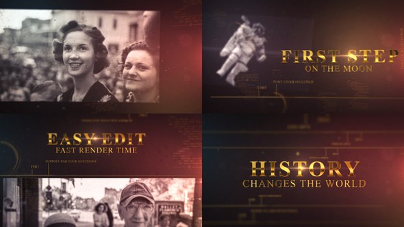 Videohive History Changes the World Video Displays template preview