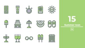 Videohive Summer Icon After Effect Elements template preview