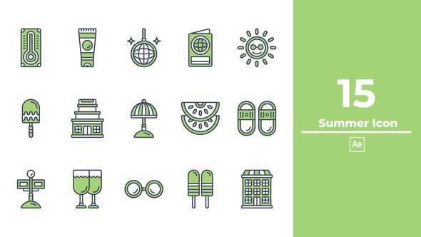 Videohive Summer Icon After Effect Elements template preview