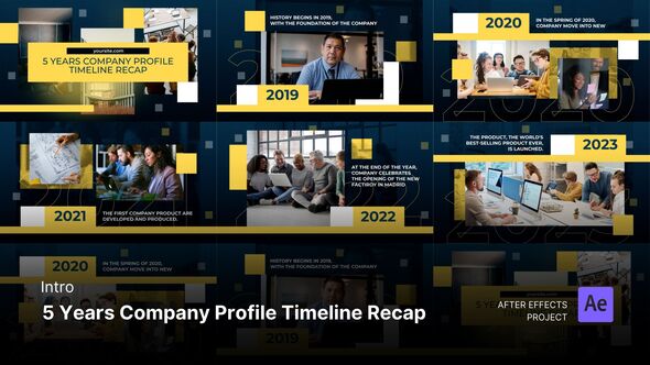 Videohive Intro/Opening - 5 Years Company Profile Timeline Recap After Effects Project Files Openers template preview