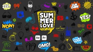 Videohive Summer Scribble Icons Titles template preview